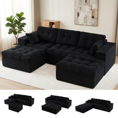 Cloud Sleeper Sofa with Ottoman, Style 2