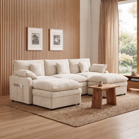 108" Cloud Sectional Sofa in Chenille