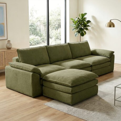 Cloud Sleeper Sofa with Ottoman, Style 3