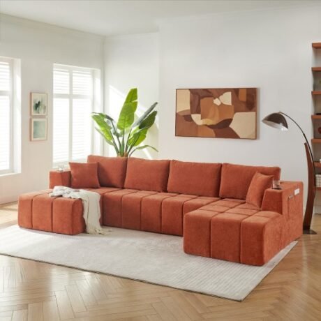 132" Cloud U-Shaped Sectional in Chenille