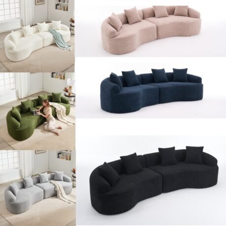110" Curved Modular Sectional in Chenille