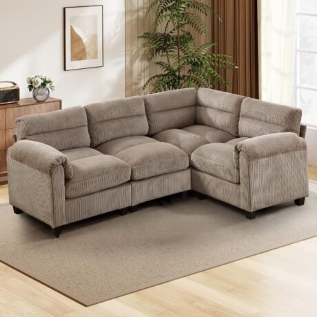 Modern Sleeper Sofa in Corduroy