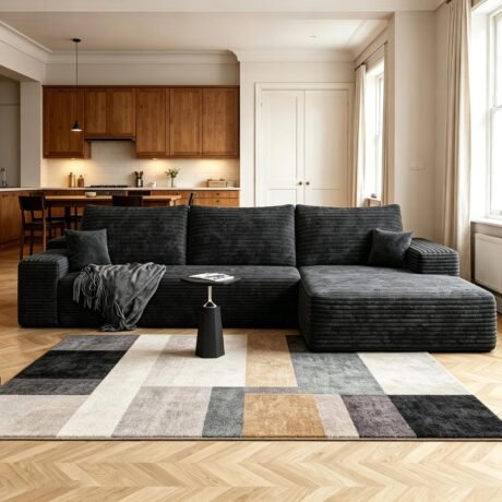 107" Cloud L-Shaped Sectional in Corduroy