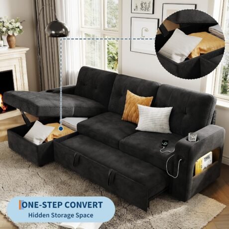 Modern Sleeper Sofa with USB Ports