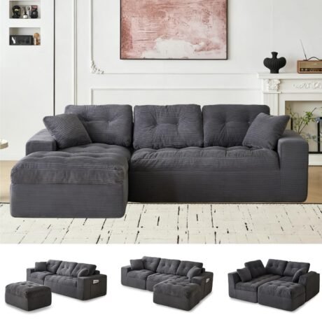 Cloud L-Shaped Sectional in Corduroy