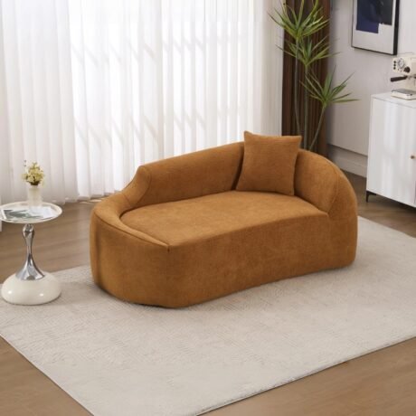 Curved Loveseat in Chenille