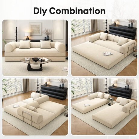 Modern Modular Sectional in Chenille, Style 2