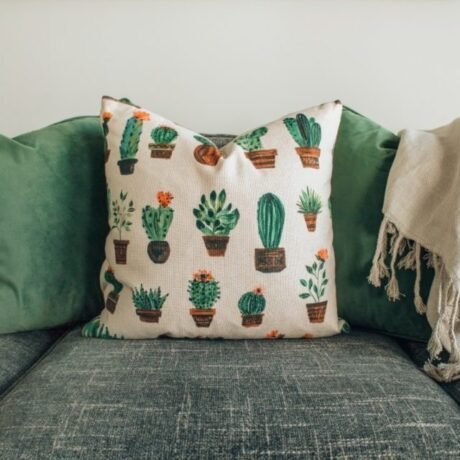 Representative photo: gray-green sleeper sofa